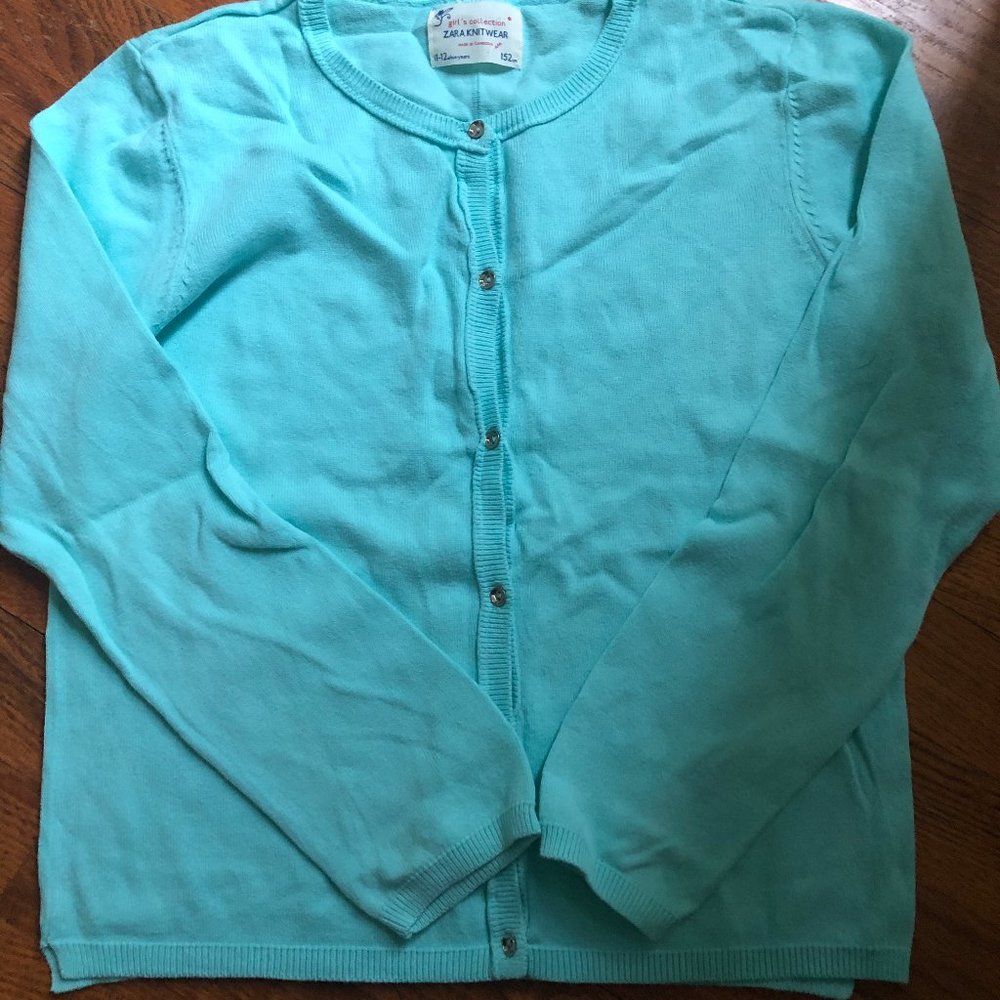 ZARA Girls' Light Blue Cardigan